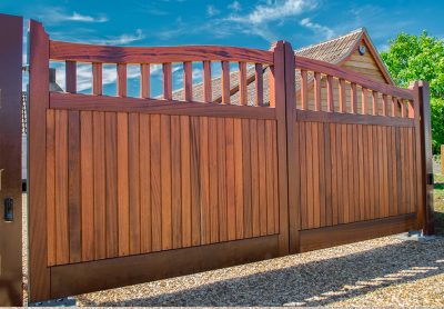 Prestige Driveway Gates - Iroko driveway gate